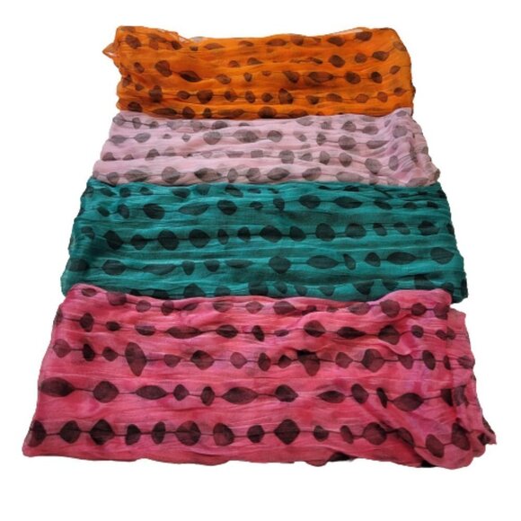 ORANGE All Season Lightweight Crinkle Rectangular Scarf - Picture 2 of 6